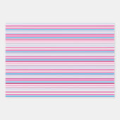 Niedlich-blaue Rosa Streifen Geschenkpapier Set (Vorderseite 3)