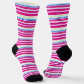 Niedlich-blaue Rosa Streifen Socken (Gewinkelt)