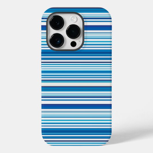 Niedlich-blaue Streifen Case-Mate iPhone Hülle (Rückseite)