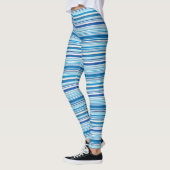 Niedlich-blaue Streifen Leggings (Links)