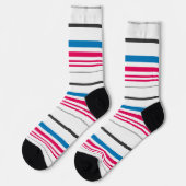 Niedlich-blaue Streifen Socken (Linkes Detail)