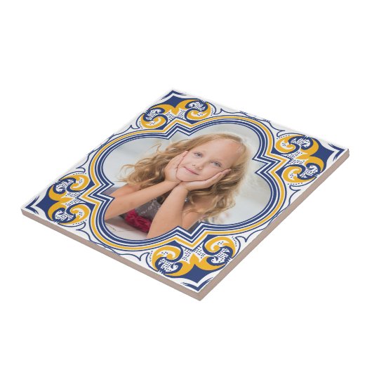 Niedlich-blaue und gelbe Azulejos, benutzerdefinie Fliese (Seite)