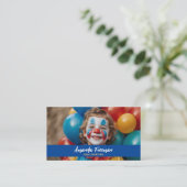 Niedlich-blaue und gelbe Clown-Gesichtsfarbe Visitenkarte (Stehend Vorderseite)