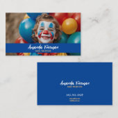 Niedlich-blaue und gelbe Clown-Gesichtsfarbe Visitenkarte (Vorne/Hinten)