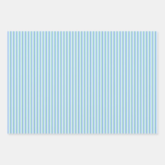 Niedlich-blaue und grüne Kraken, Streifen, Polka-D Geschenkpapier Set (Vorderseite 2)