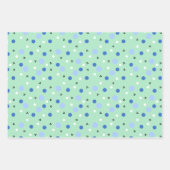 Niedlich-blaue und grüne Kraken, Streifen, Polka-D Geschenkpapier Set (Vorderseite 3)