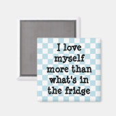 Niedlich-blaue und weiße Schachtel-Diätbestätigung Magnet (Vorderseite/Rückseite)