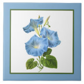 niedlich blaue Vintage Blume Fliese (Vorderseite)