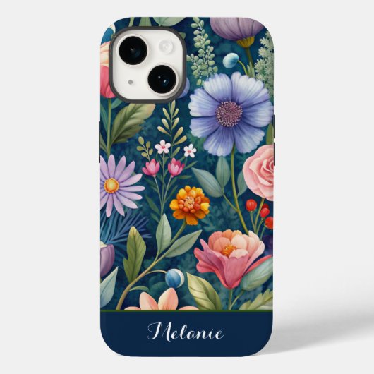Niedlich-blaue Wildblume Case-Mate iPhone Hülle (Rückseite)