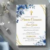 Niedlich Blauer Blumen Erste Kommune auf Spanisch Einladung
