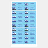 Niedlich-blauer Cartoon personalisiert Etiketten (Blatt)