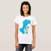 Niedlich-blauer Dino-T - Shirt (Vorne ganz)