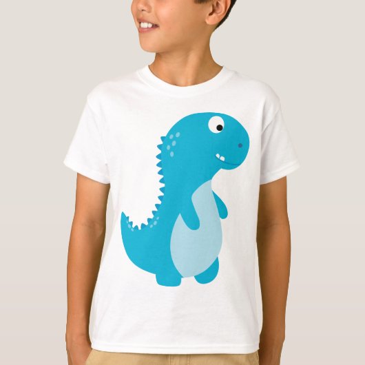 Niedlich-blauer Dino-T - Shirt (Vorderseite)