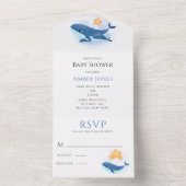 Niedlich Blauer Gelbsternspinner Babydusche All In One Einladung (Innen Boden)