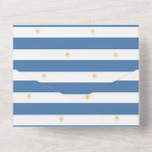 Niedlich Blauer Gelbsternspinner Babydusche All In One Einladung (Rückseite)