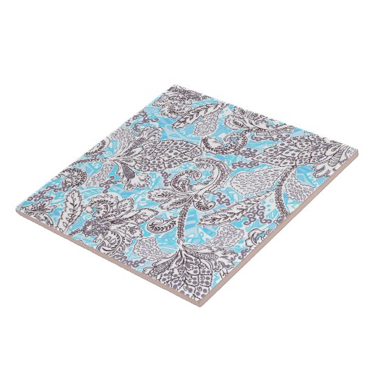 Niedlich-blauer Klassiker Fliese (Seite)