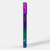 Niedlich-blauer lila Glitzer Monogramm Case-Mate iPhone Hülle (Rückseite / Rechts)