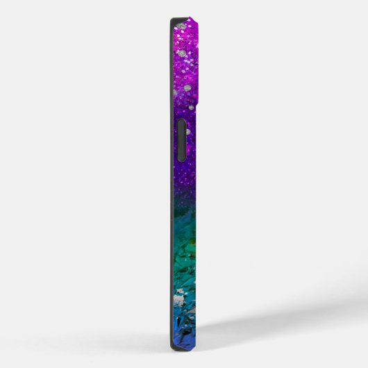 Niedlich-blauer lila Glitzer Monogramm Case-Mate iPhone Hülle (Rückseite / Rechts)