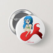 Niedlich blauer Meerjungfrau Thunder_Cove Button (Vorne & Hinten)