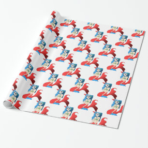 Niedlich blauer Meerjungfrau Thunder_Cove Geschenkpapier