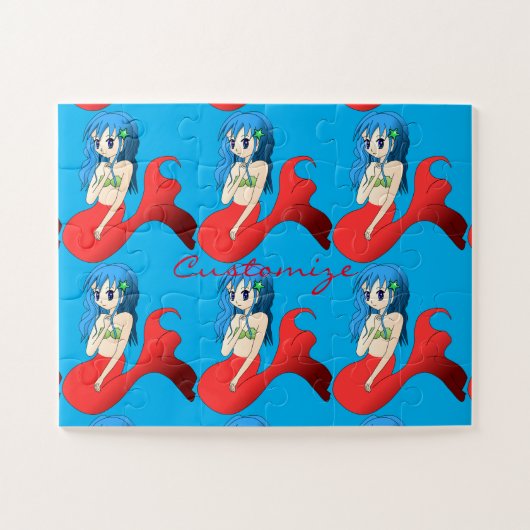 Niedlich blauer Meerjungfrau Thunder_Cove Puzzle (Horizontal)