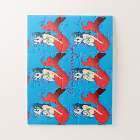 Niedlich blauer Meerjungfrau Thunder_Cove Puzzle (Vertikal)