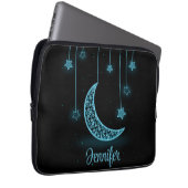 Niedlich blauer Mond und hängende Sterne Laptopschutzhülle (Vorne Rechts)
