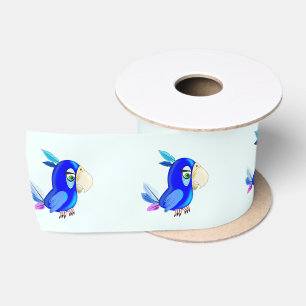 Niedlich Blauer Parrot Funny Ribbon Satinband