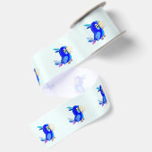 Niedlich Blauer Parrot Funny Ribbon Satinband (Rückseite)