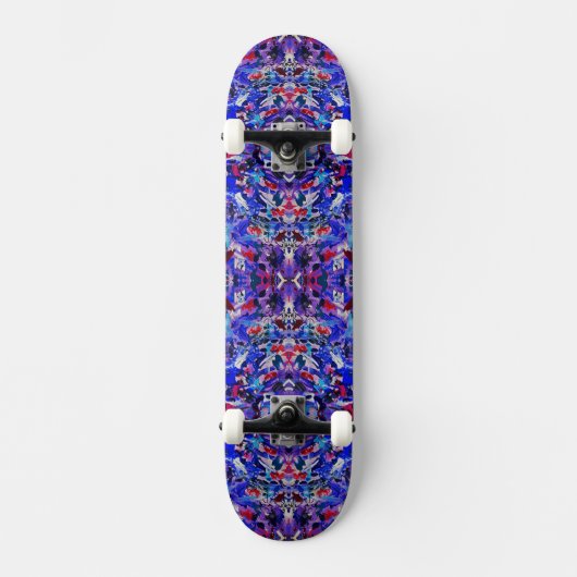 Niedlich-blaues abstraktes Bild Skateboard (Vorderseite)