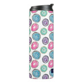 Niedlich-blaues lila-rosa Geodmuster personalisier Thermosbecher (Nach links gedreht)