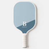 Niedlich-Blaues, modernes Monogramm Personalisiert Pickleball Schläger (Vorderseite)