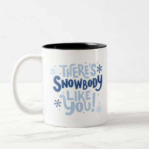 Niedlich-Blaues Monochrome-Schneeflocken Motiviere Zweifarbige Tasse