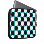 Niedlich-blaues Schwarz-Weiß-Punktvektormuster Laptopschutzhülle (Vorne Rechts)