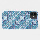 Niedlich blaues ukrainisches Muster Case-Mate iPhone Hülle (Rückseite (Horizontal))