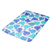 Niedlich-blaues Zierbirnenmuster Badematte (Schrägansicht)