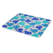 Niedlich-blaues Zierbirnenmuster Schneidebrett (Ecke)