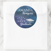 Niedlich-blaugrüne Galaxy-Klasse 2023 Abschluss Runder Aufkleber (Tasche)