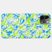 Niedlich-blaugrüne gemischte Blumenmuster Case-Mate iPhone Hülle (Rückseite (Horizontal))