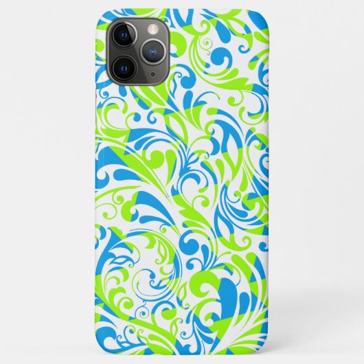 Niedlich-blaugrüne gemischte Blumenmuster Case-Mate iPhone Hülle (Rückseite)