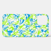 Niedlich-blaugrüne gemischte Blumenmuster Case-Mate iPhone Hülle (Rückseite (Horizontal))