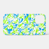 Niedlich-blaugrüne gemischte Blumenmuster Case-Mate iPhone Hülle (Rückseite (Horizontal))