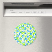 Niedlich-blaugrüne gemischte Blumenmuster Magnet (In Situ (Geschirrspüler))