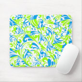 Niedlich-blaugrüne gemischte Blumenmuster Mousepad (Mit Mouse)
