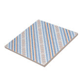 Niedlich-blauorange-Aztekenmotiv-Muster Fliese (Seite)