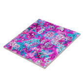 Niedlich-blaurosa Blume Fliese (Seite)