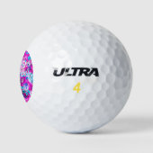 Niedlich-blaurosa Blume Golfball (Logo)