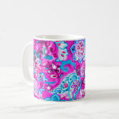 Niedlich-blaurosa Blume Kaffeetasse (Vorderseite Links)