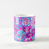 Niedlich-blaurosa Blume Kaffeetasse (Mittel)