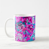 Niedlich-blaurosa Blume Kaffeetasse (Links)